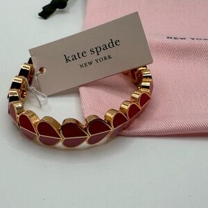 Kate Spade Gold and Red Heart Bracelet